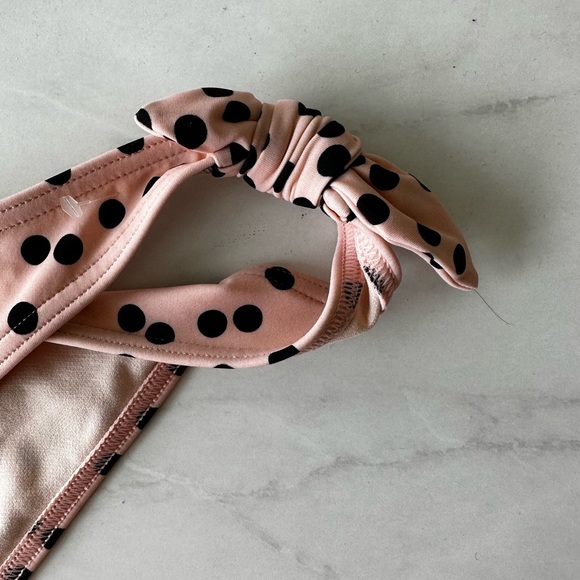 Topshop Polkadot Low Rise Bikini Bottom Pink and Black Size 12 Large - Picture 4 of 6